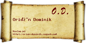 Orián Dominik névjegykártya
